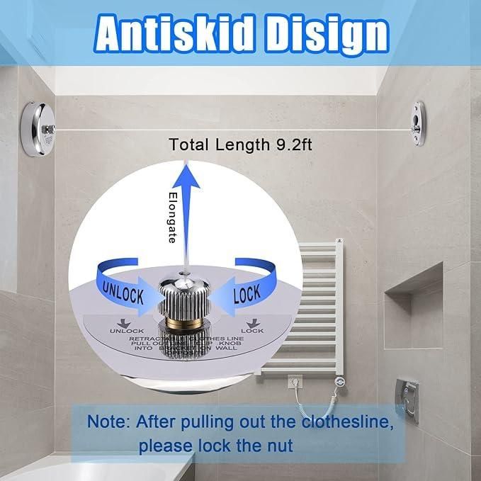 Dry-Ease⢠- The Retractable Cloth Drying line - Stainless Steel|š„FLAT 50% SAVINGš„