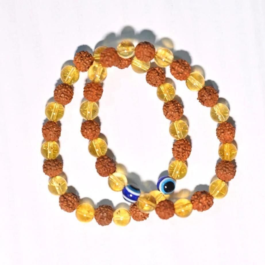 Rudraksha Citrine Crystal Bracelet |🔥BUY 1 GET 1 FREE🔥